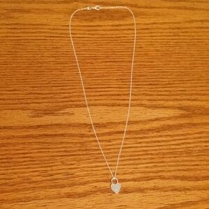 Sterling Silver Necklace With Heart Lock Pendant